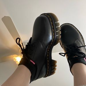 Dr. Martens Audrick Nappa Leather Platform Shoes